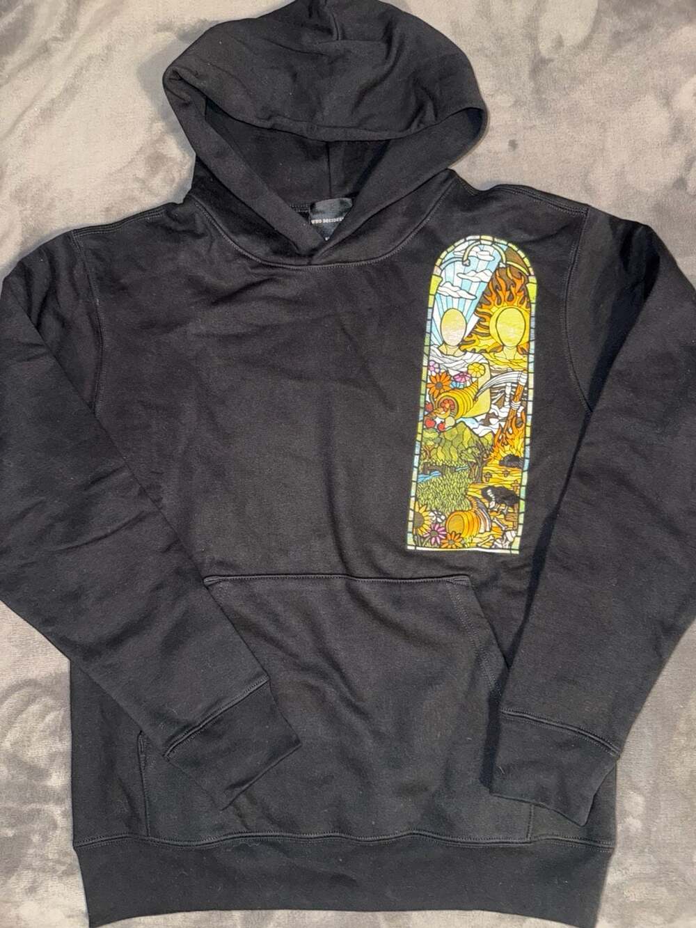 Who Decides War X Scarce Stained Glass Black Hoodie